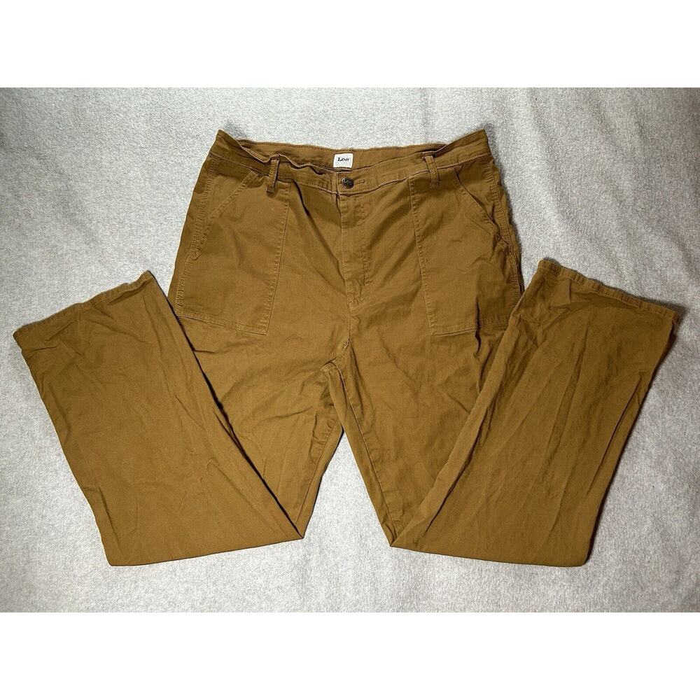 Lee Work wear Jeans Mens W36 L32 Carpenter Pants Brown Relaxed Straight Leg